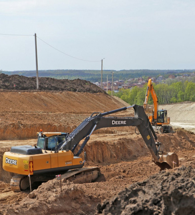 В Курске продолжается строительство трассы в поселке Северный