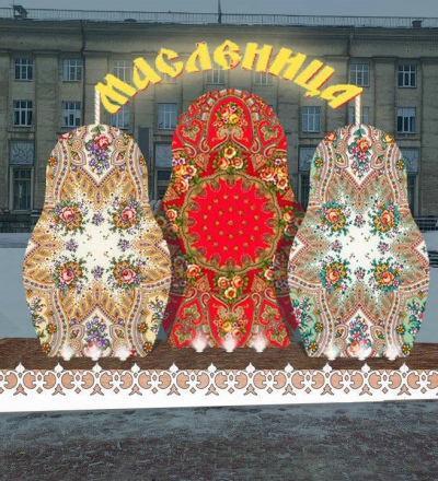 Убранство Курска к Масленице обошлось в чуть более чем 500 тысяч рублей