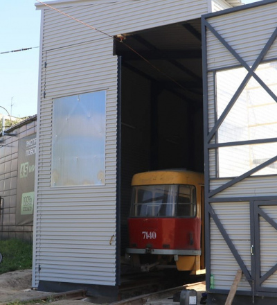 В Курске на улице 1-й Пушкарной заработал пункт временного досмотра и обслуживания трамваев